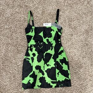 Nasty Gal Neon Green and Black Dress